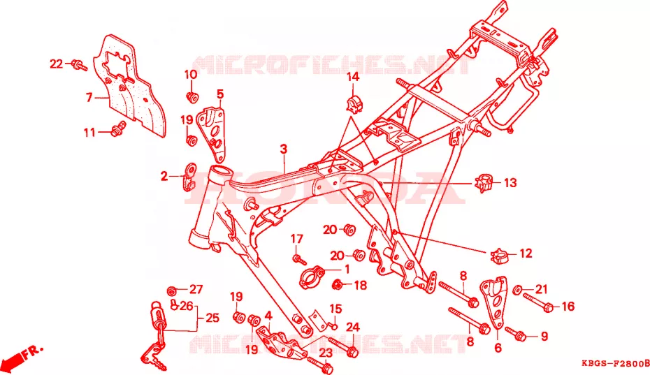 FRAME CHASSIS Honda MOTO 250 CB 2000  CB250Y