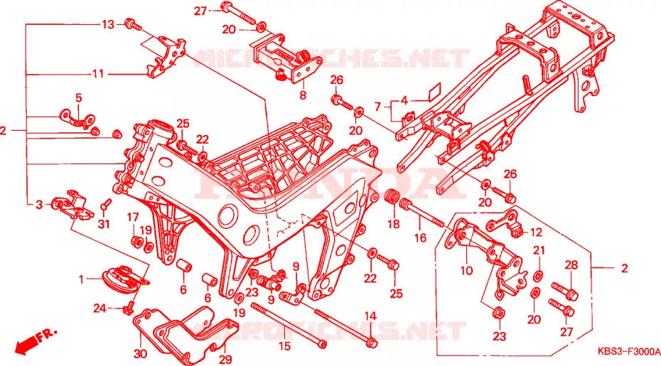 FRAME CHASSIS Honda MOTO 125 NSR 1993  NSR125FP