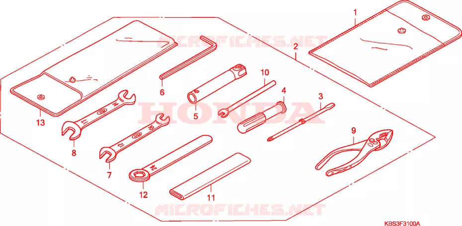 GEREEDSCHAP Honda MOTO 125 NSR 1994  NSR125RR