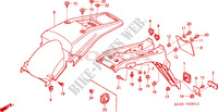 ACHTER STROOMLIJNKAP(XR250R CL/DK/U) (XR250RT W)(ED) voor Honda XR 250 Hamamatsu factory 2003