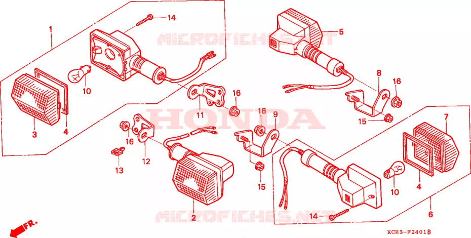 KNIPPERLICHT(U) Honda MOTO 250 XR 2000  XR250RY