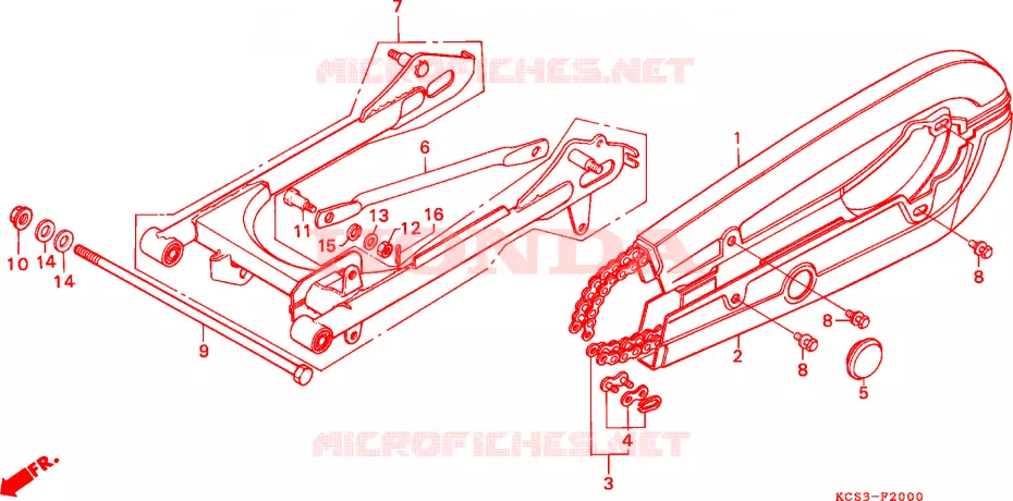 ACHTER VORK Honda MOTO 125 CG 1993  CG125P