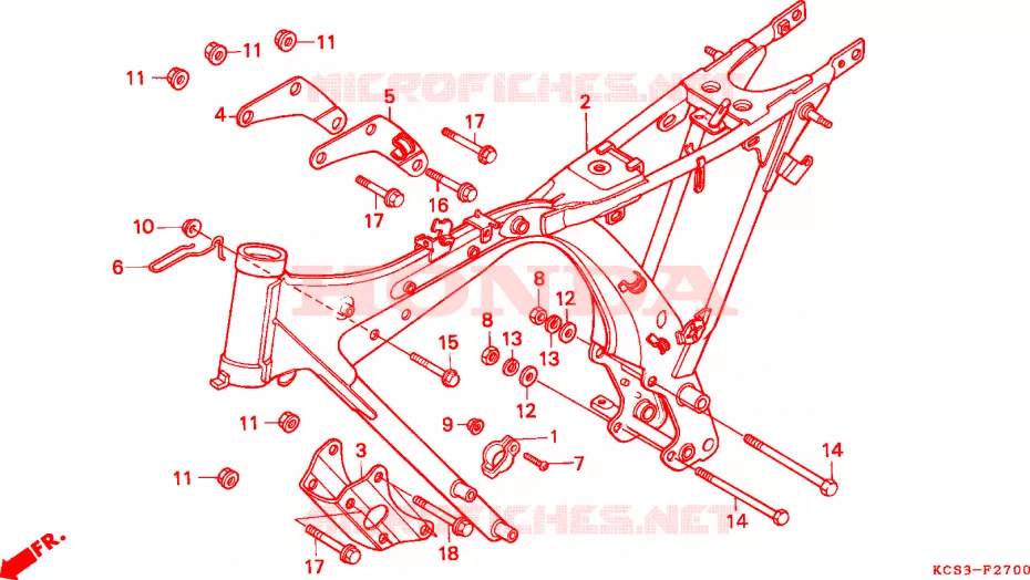 FRAME CHASSIS Honda MOTO 125 CG 1993  CG125P