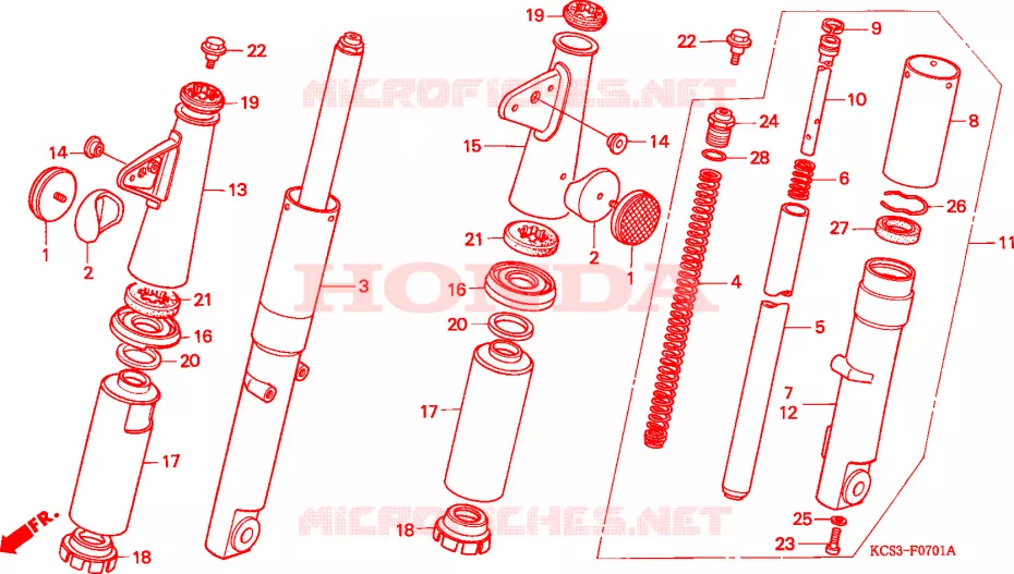 VOOR VORK(2) Honda MOTO 125 CG 1993  CG125P_SS