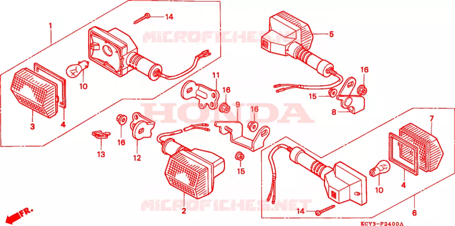 KNIPPERLICHT(DK/U) Honda MOTO 400 XR 2002  XR400R2