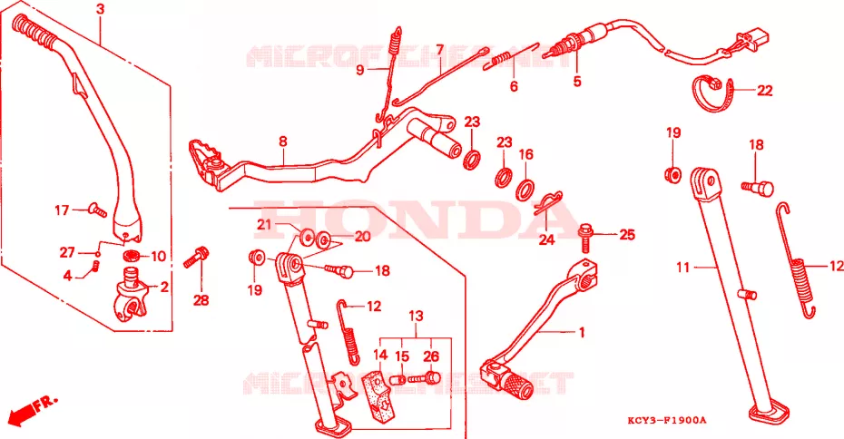 PEDAAL/KICKSTARTER ARM Honda MOTO 400 XR 1999  XR400RW