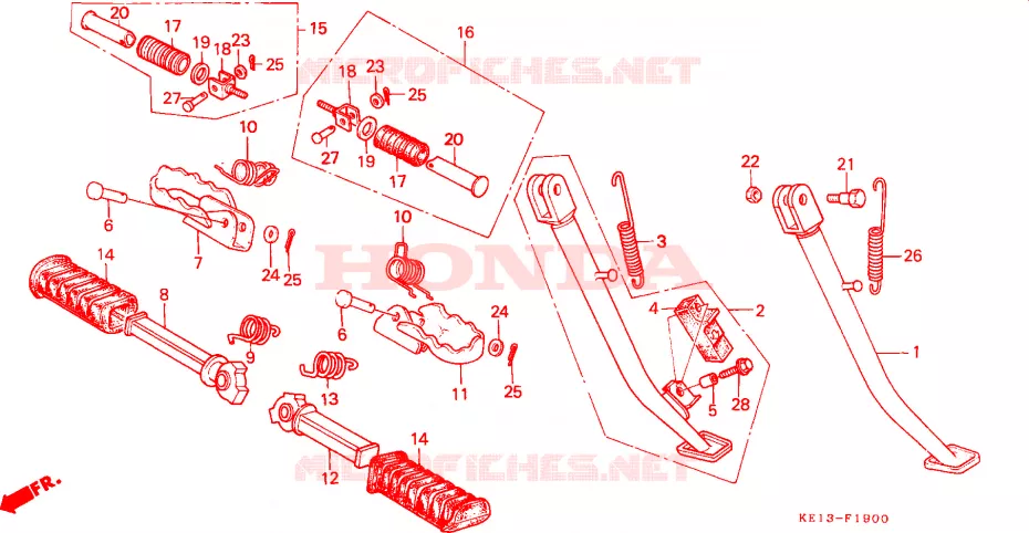 OPSTAP/STANDAARD(1) Honda MOTO 200 MTX 1984  MTX200RWD