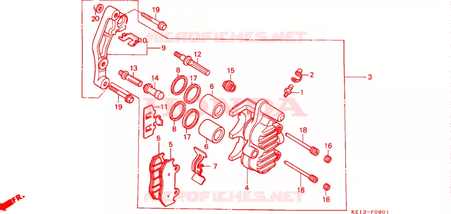 VOOR REM PANEEL(2) Honda MOTO 200 MTX 1985  MTX200RWF