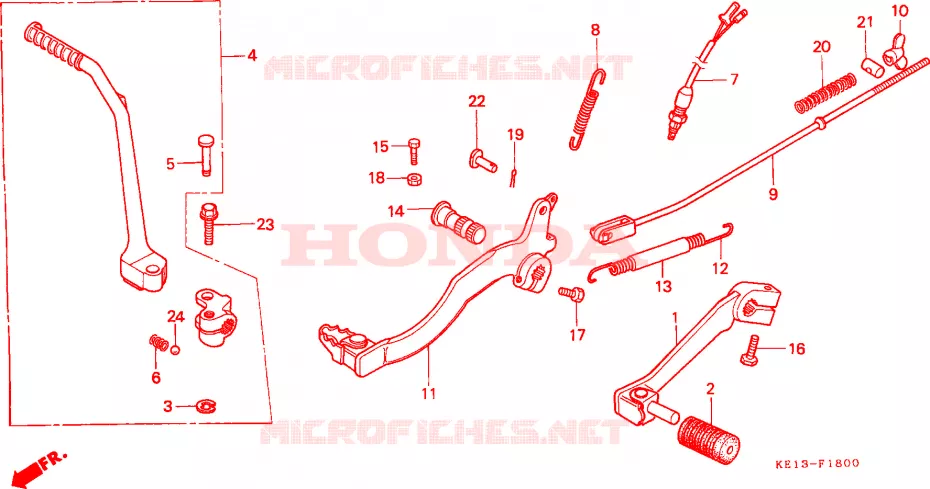 WISSEL PEDAAL/REMPEDAAL/KICKSTARTER ARM Honda MOTO 125 MTX 1987  MTX125RWH