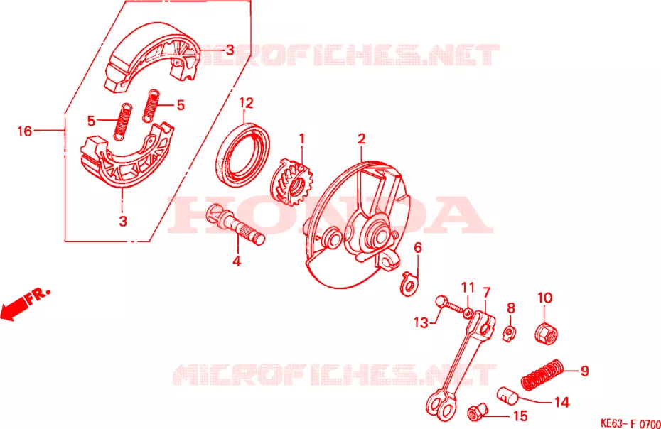 VOOR REM PANEEL Honda MOTO 100 other-models 1985  H100SD