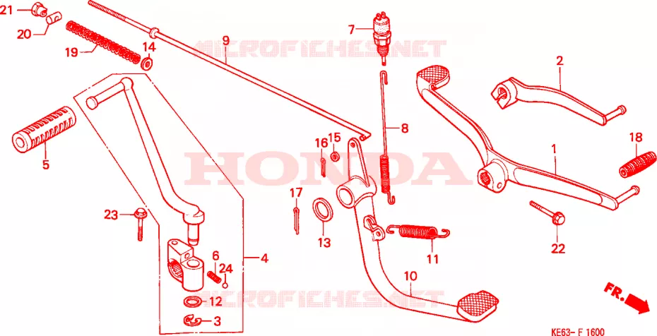 WISSEL PEDAAL/REMPEDAAL/KICKSTARTER ARM Honda MOTO 100 other-models 1984  H100SD