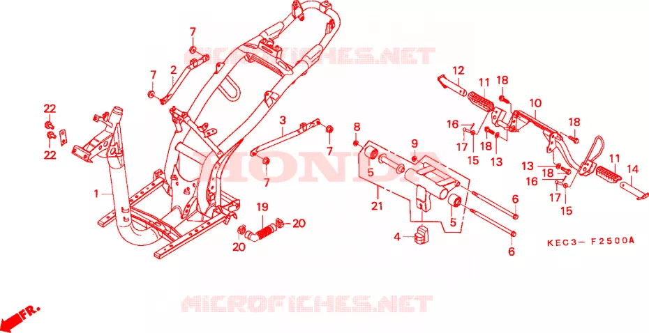FRAME CHASSIS Honda SCOOTER 100 SCOOPY 2000  SH100Y