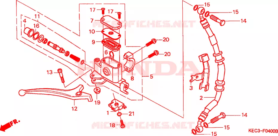 VOOR REM HOOFDCILINDER Honda SCOOTER 100 SCOOPY 1996  SH100T