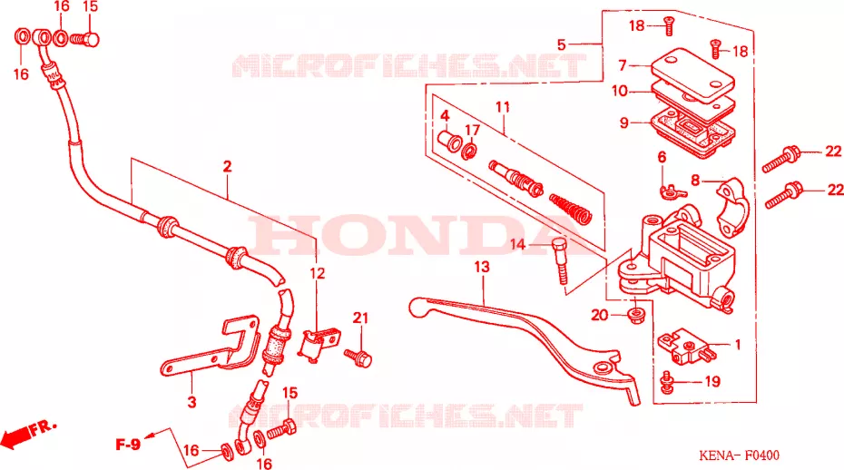 VOORREM HOOFDCILINDER Honda MOTO 250 REBEL 2003  CMX250C3