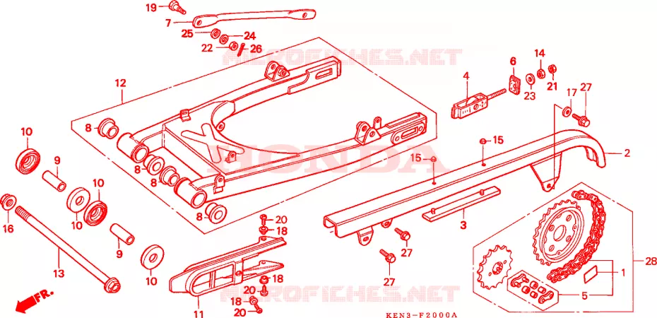 ZWAAI-ARM/KETTINGKAST Honda MOTO 250 REBEL 2000  CMX250CY