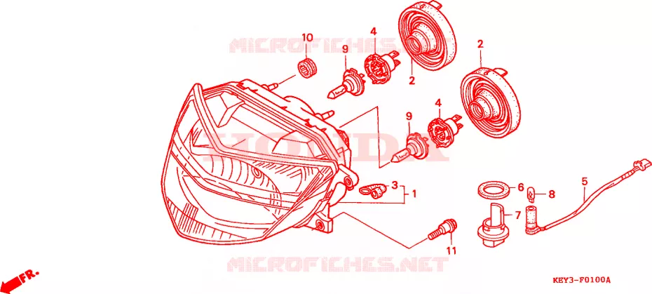 KOPLAMP Honda SCOOTER 150 PANTHEON 2002  FES1502