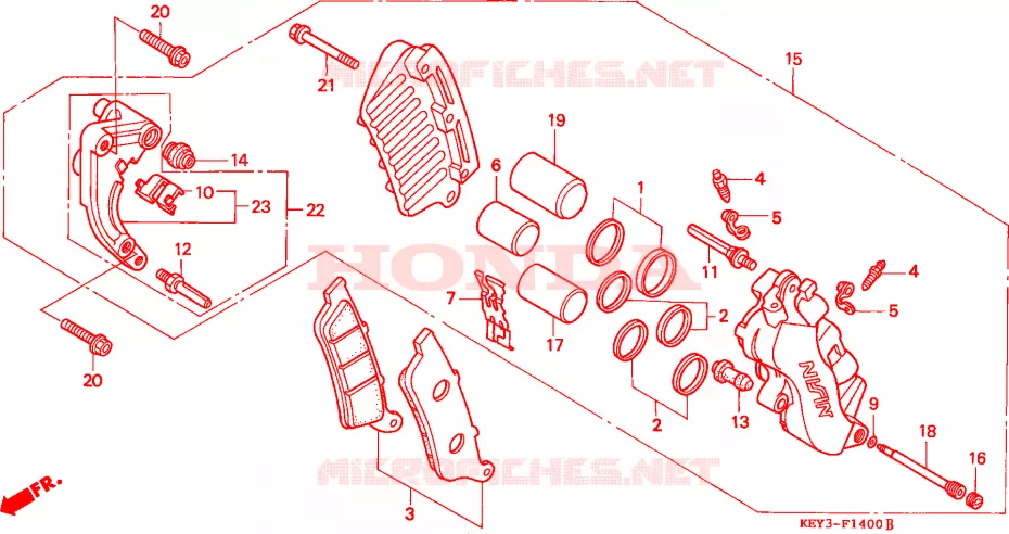 VOOR REMKLAUW Honda SCOOTER 150 PANTHEON 2000  FES150Y