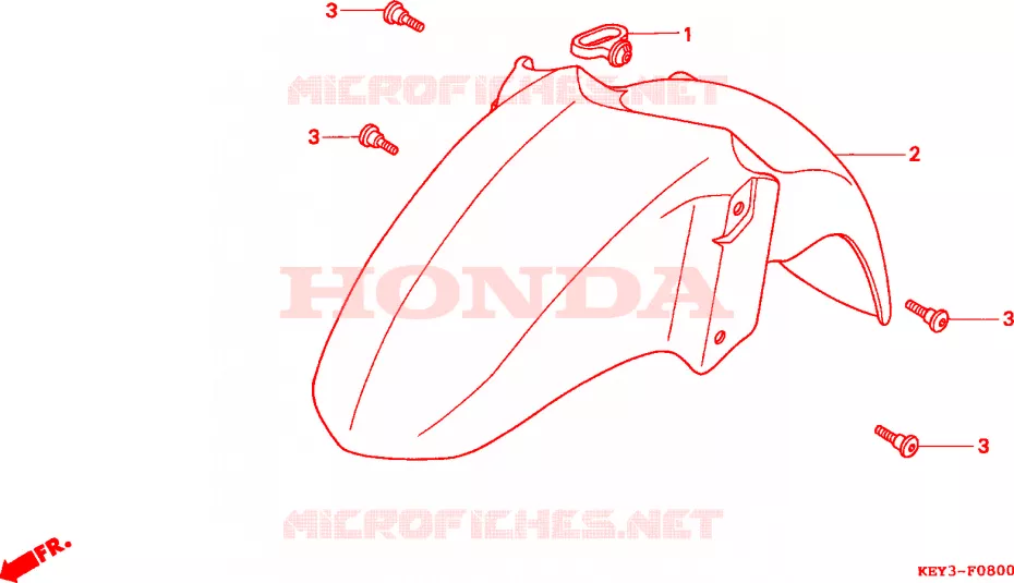VOOR STROOMLIJNKAP Honda SCOOTER 125 PANTHEON 1999  FES125W