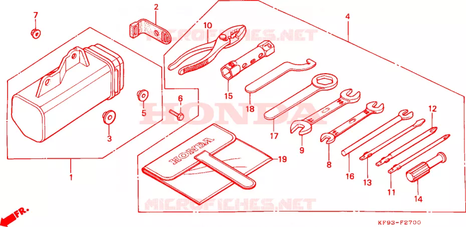 GEREEDSCHAP Honda MOTO 185 XL 1992  XL185SL