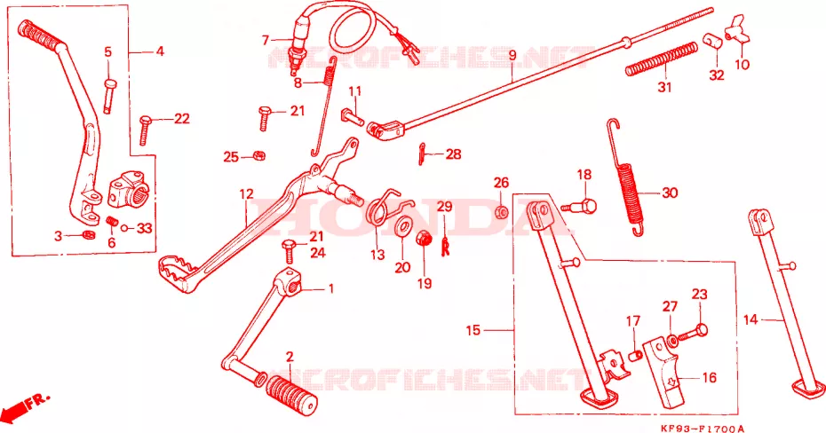 PEDAAL/KICKSTARTER ARM Honda MOTO 185 XL 1992  XL185SL