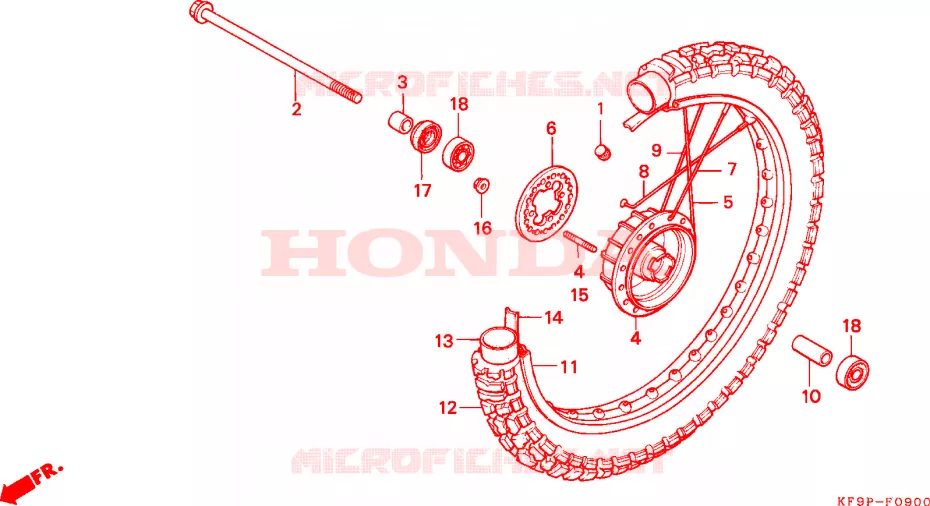 VOOR WIEL Honda MOTO 185 XL 1993  XL185SP