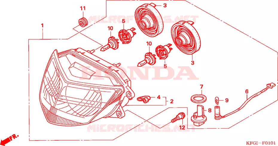 KOPLAMP (FES2505) Honda SCOOTER 250 FORSIGHT 2005  FES2505