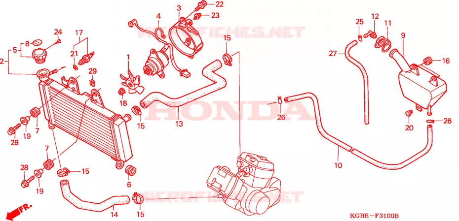 RADIATOR Honda MOTO 125 SHADOW 2004  VT125C4