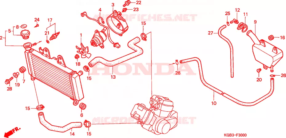 RADIATOR Honda MOTO 125 SHADOW 2000  VT125C2Y