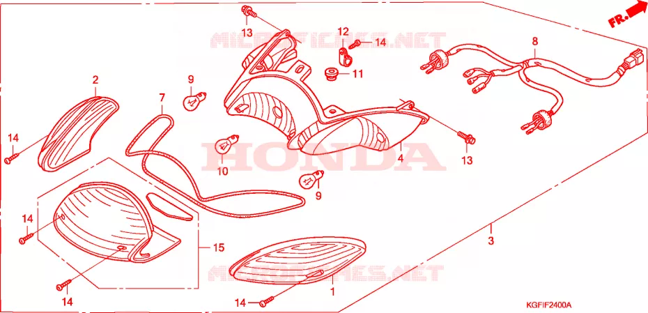 ACHTER COMBINATIE LICHT Honda SCOOTER 150 AROBASE 2006  NES1256