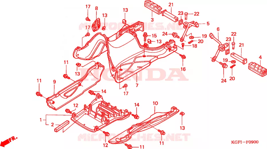 VLOERPANEEL/OPSTAPPEDAAL Honda SCOOTER 150 AROBASE 2005  NES1505