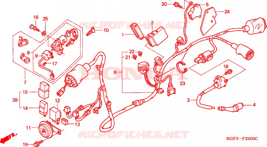 BEDRADINGSBUNDEL Honda SCOOTER 150 AROBASE 2002  NES1502