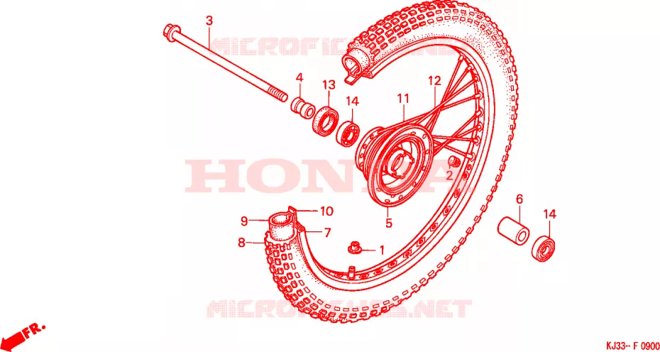 VOOR WIEL Honda MOTO 125 TRIAL 1988  TL125J