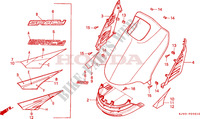 VOOR AFDEKKING (CH125J/L/M/N/P/R) voor Honda SPACY 125 LUCE TARGA 1993