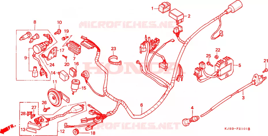 BEDRADINGSBUNDEL (CH125J/L/M/N/P/R) Honda SCOOTER 125 SPACY 1990  CH125L