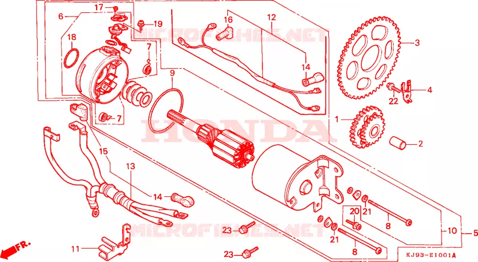 STARTEN MOTOR (CH125G/J/L/M/N/P/R) Honda SCOOTER 125 SPACY 1993  CH125P
