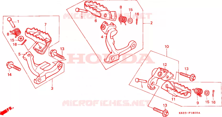 OPSTAP Honda MOTO 200 XR 1990  XR200RL