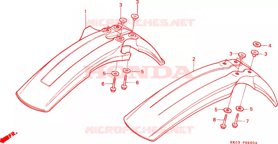 VOOR STROOMLIJNKAP Honda MOTO 200 XR 1985  XR200RF