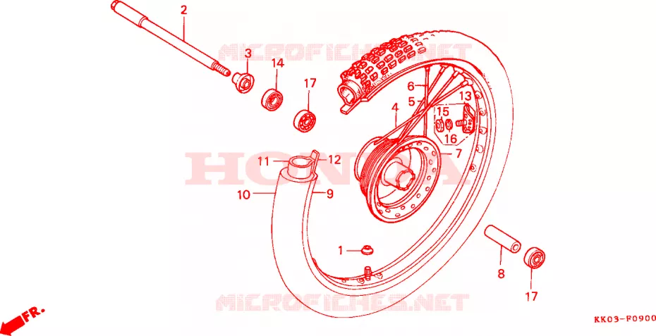 VOOR WIEL Honda MOTO 200 XR 1990  XR200RL