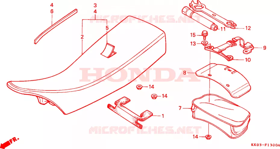 ZITTING/GEREEDSCHAP Honda MOTO 200 XR 1990  XR200RL