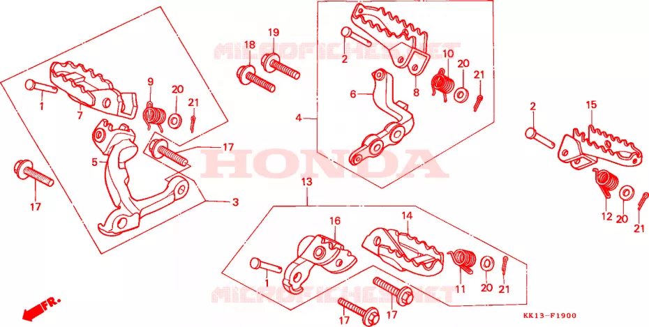 OPSTAP Honda MOTO 250 XR 1986  XR250RG
