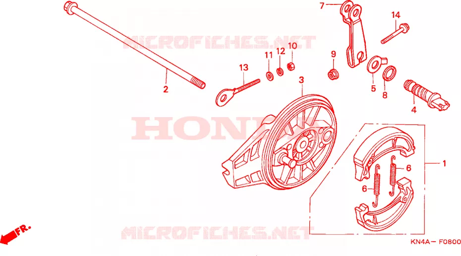 ACHTER REM PANEEL Honda MOTO 100 XR 2003  XR100R3