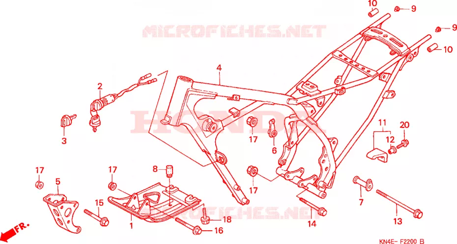 FRAME CHASSIS Honda MOTO 100 XR 2001  XR100R1