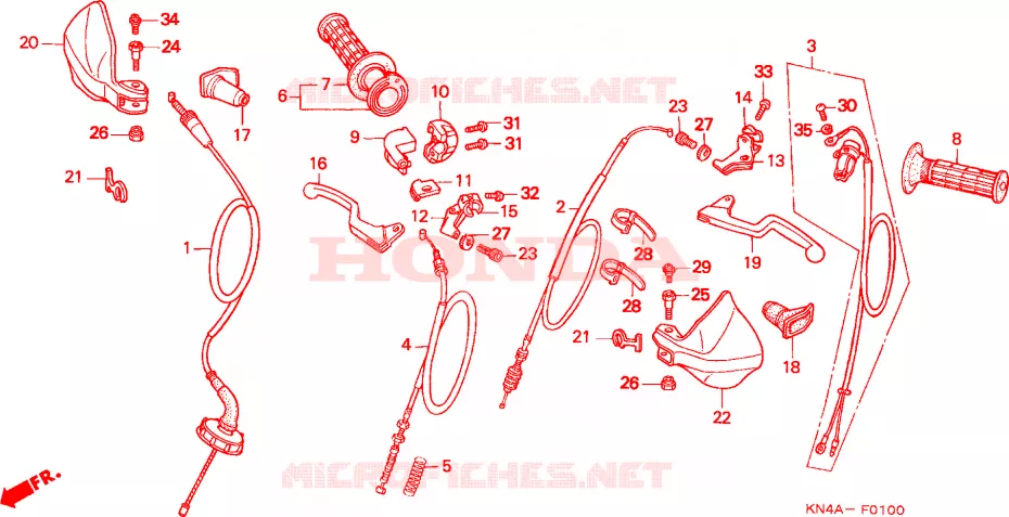 HENDEL HEFBOOM/KABEL Honda MOTO 100 XR 2002  XR100R2