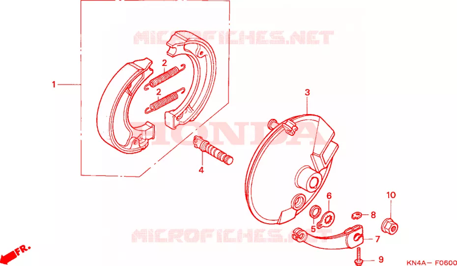 VOOR REM PANEEL Honda MOTO 100 XR 2002  XR100R2