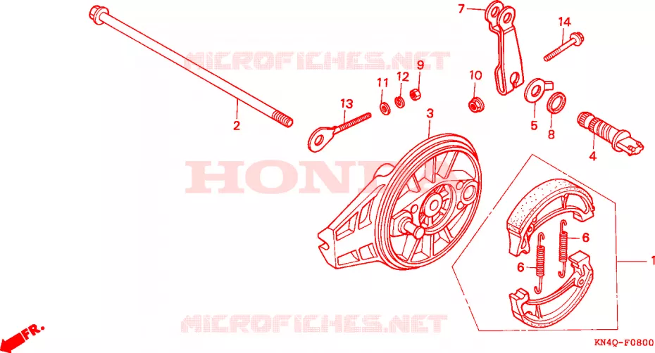 ACHTER REM PANEEL Honda MOTO 100 XR 2000  XR100RY
