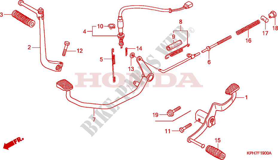 PEDAAL/KICKSTARTER ARM voor Honda INNOVA 125 2005