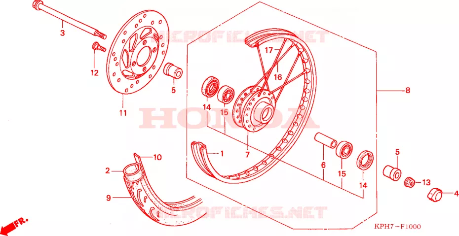 VOOR WIEL Honda SCOOTER 125 INNOVA 2004  ANF1253