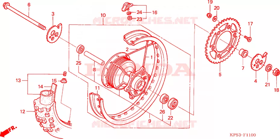 ACHTER WIEL Honda MOTO 230 CRF 2006  CRF230F6