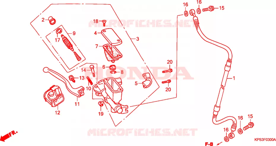 VOORREM HOOFDCILINDER Honda MOTO 230 CRF 2011  CRF230F9