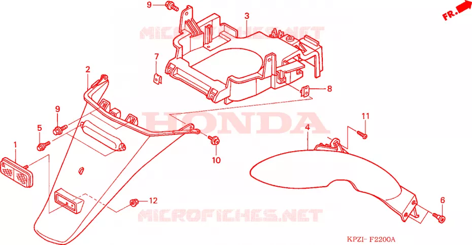 ACHTER STROOMLIJNKAP Honda SCOOTER 150 DYLAN 2007  SES1504